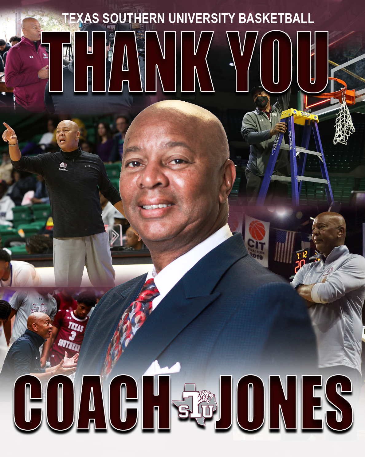 Collage of former TSU basketball coach Johnny Jones